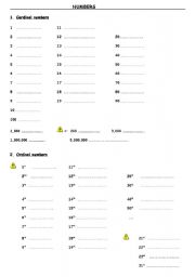 English worksheet: Numbers