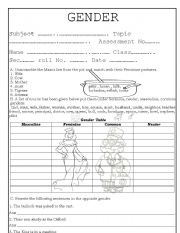 English worksheet: Gender