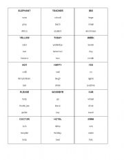 English Worksheet: Taboo Game Cards