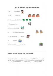 English Worksheet: This, that, these and those