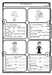 English Worksheet: FACE DESCRIPTION-BOYS - 1