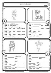 English Worksheet: FACE DESCRIPTION - GIRLS - 2