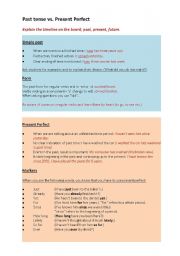 English Worksheet: Past simple vs. Present perfect - explanation and exercises