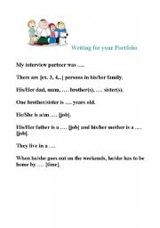 English worksheet: my family