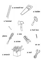 English Worksheet: Tools-matching