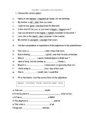 English Worksheet: comparative and sulerlative