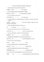 English Worksheet: Key word transformation exercise