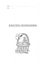 English worksheet: Easter Homework
