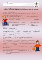 English Worksheet: MEETING THE NEW STUDENT