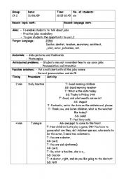 English Worksheet: Jobs lesson plan