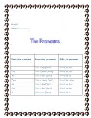 English worksheet: pronouns