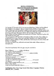 English Worksheet: The Royal Family