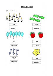 English worksheet: Numbers and Toys