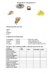 English Worksheet: Do you like it or not 