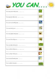 English Worksheet: face parts and verbs