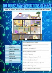 English Worksheet: HOUSE AND PREPOSITIONS OF PLACE