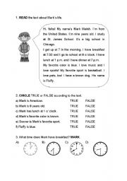 English Worksheet: Marks life (  2 pages )