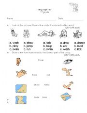 English worksheet: laguage test