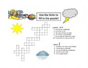 English Worksheet: Weather Crossword