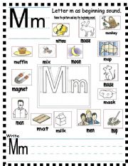 Letter Mm, Letter Mm and its Sound, Write the Letter Mm