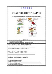 English worksheet: WHAT ARE THEY PLAYING?