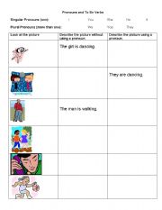 English worksheet: Pronouns and To Be Verbs