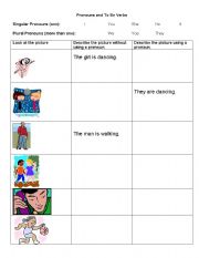 English Worksheet: Pronouns and To Be Verbs
