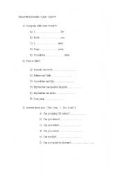 English Worksheet: I can