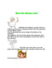 English Worksheet: Meet the kitchen staff