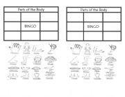 English Worksheet: Body parts bingo