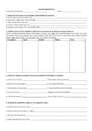 English Worksheet: Diagnostic Test - English - Level 2 Secondary School