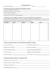 English worksheet: Diagnostic Test - English - Level 2 Secondary School