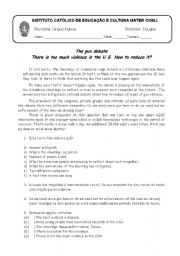 English Worksheet: The gun debate