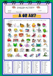 English Worksheet: ARTICLES