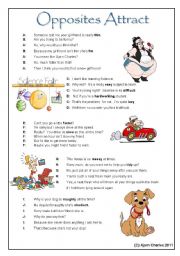 English Worksheet: Talking about Opposites