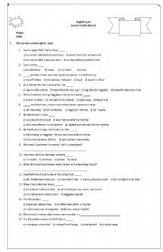 English Worksheet: David Copperfield Test chapters 1-2