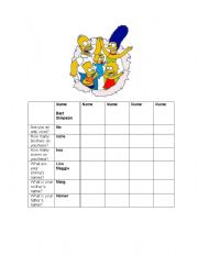 English Worksheet: Name survey