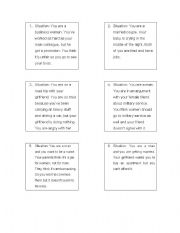 English Worksheet: Situations for gender roles