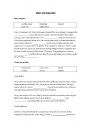 English Worksheet: Dairy of a wimpy kid