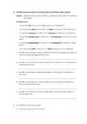 English worksheet: conditional sentence type I