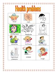 English Worksheet: Health problems