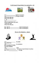 English Worksheet: Present Perfect Songs