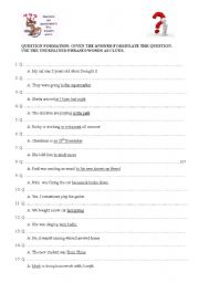 English Worksheet: question formation