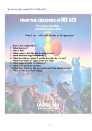 English Worksheet: Trailer Rio