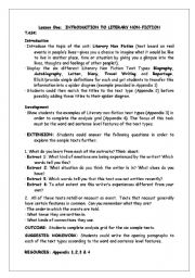 English worksheet: Literary Non Fiction