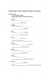 English worksheet: THE