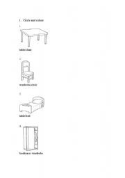 English worksheet: Furniture