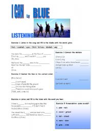 Song Worksheet: I can by Blue