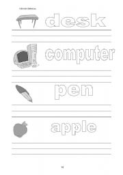 English Worksheet: school objects worksheet