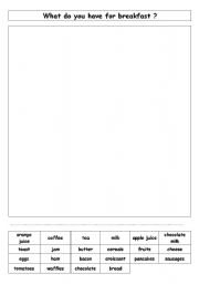English Worksheet: WHAT DO YOU HAVE FOR BREAKFAST?